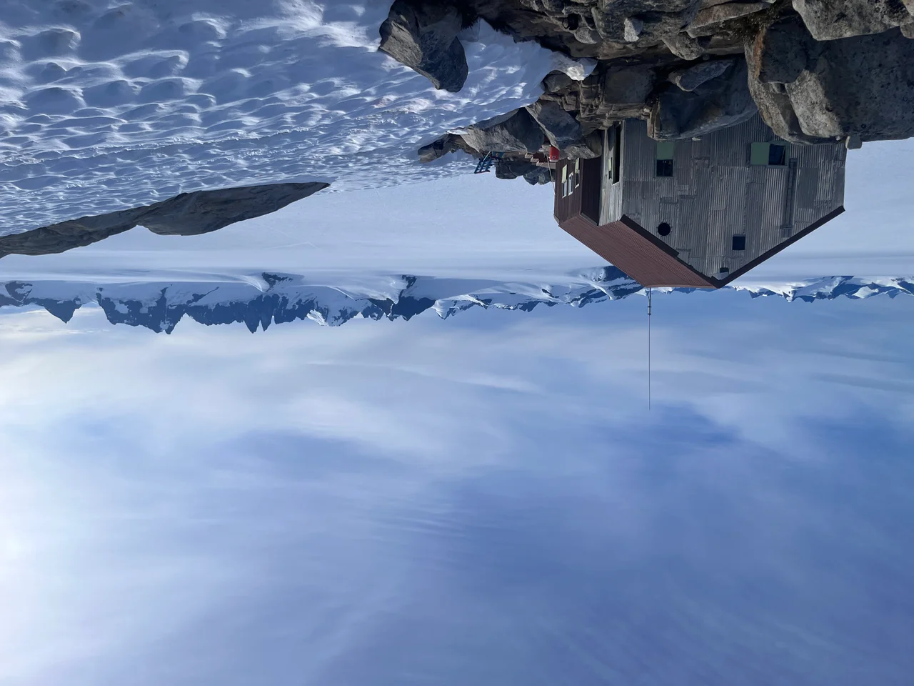 A view of JIRP field camp 10 and the Taku Towers on the Juneau Icefield.