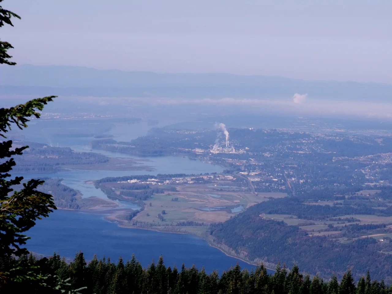 View of Camas, Washington and the Columbia River