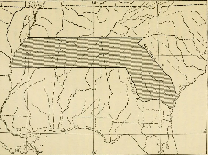 Charter boundaries of Georgia (1732)