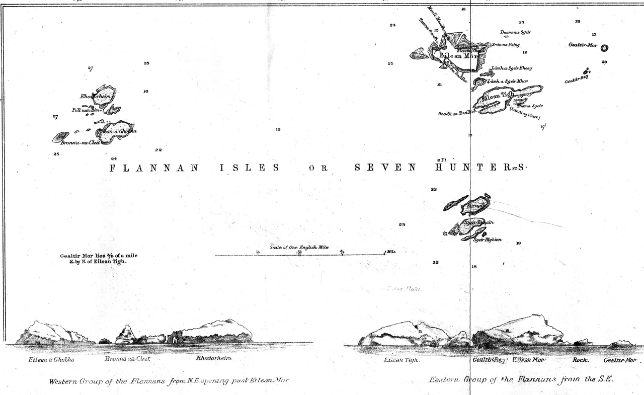 The Flannan Isles or Seven Hunters, Outer Hebrides, Scotland.