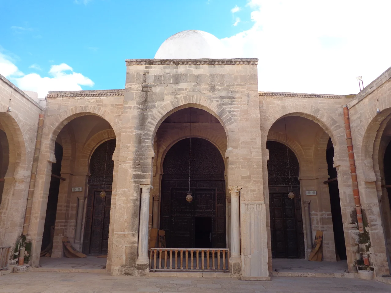 Sahn of the mosque, just in front of the prayer hall.